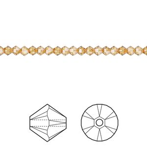 Bead 48pk golden topaz, Crystal Passions® 3mm bicone 5328