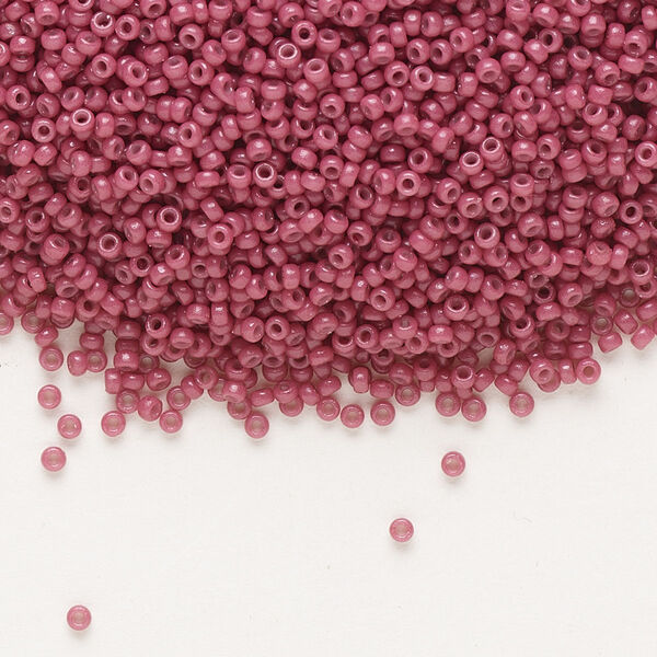 Seed bead, Miyuki, glass, pkg/35g, #15 rocaille, Duracoat® opaque outside dyed pansy, (RR-4468). image number 0