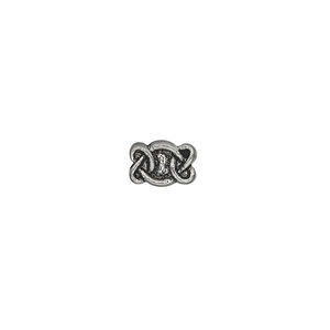 Bead, pewter (tin-based alloy), pkg/1, antiqued, 9x6mm Celtic knot.