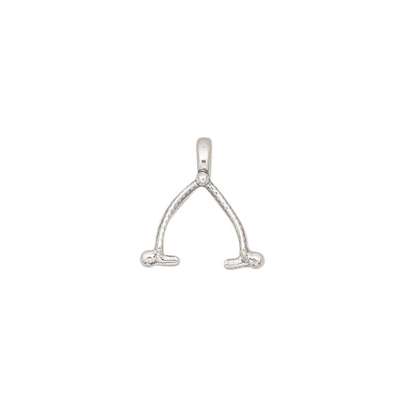Bail, ice-pick, antiqued sterling silver, 15x13mm with rope design, 8mm grip length. Sold individually. image number 0