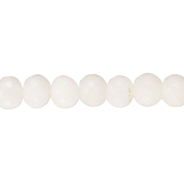 Bead, snow quartz (natural), 7x5mm-8x7mm hand-cut rondelle, B- grade, Mohs hardness 7. Sold per 14-inch strand, approximately 65 beads. image number 0