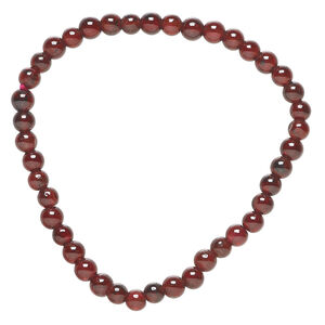 Garnet 1pkg1, round bead natural, 6 inch 3-5mm medium-dark