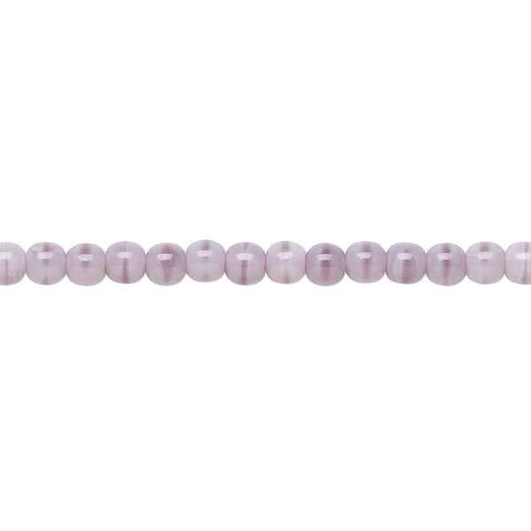 Bead, Czech glass druk, opaque purple, 4mm round. Sold per 15-1/2" to 16" strand. image number 0