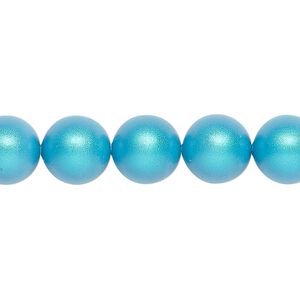 Pearl 100pk iridescent dark turquoise, Swarovski® 10mm round 5810