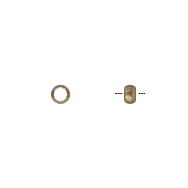 Bead, antique brass-plated brass, 5x3mm rondelle. Sold per pkg of 100. image number 0