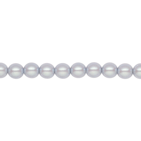 Pearl 500pk pearlescent grey, Preciosa Czech crystal 5mm round image number 0