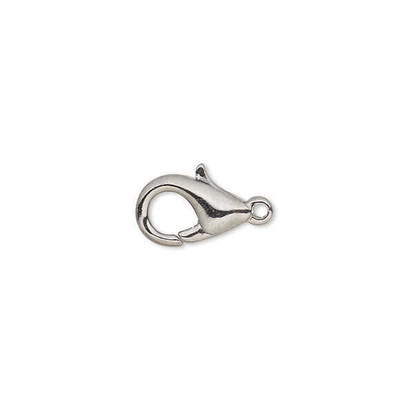 Clasp, lobster claw, gunmetal-plated brass, 13x8mm. Sold per pkg of 10. image number 0