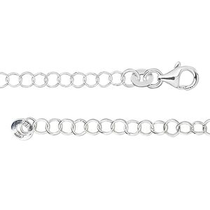 Chain 1pkg1 sterling silver cable, 3.5mm round / lobster claw clasp, 18 inch