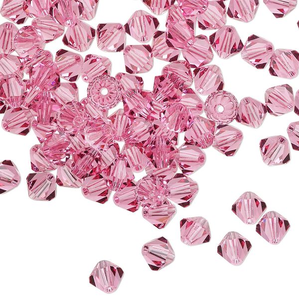 Bead 144pk rose, Preciosa Czech crystal 5mm bicone image number 0