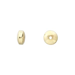 Bead, "vermeil," 8mm smooth saucer. Sold per pkg of 8.