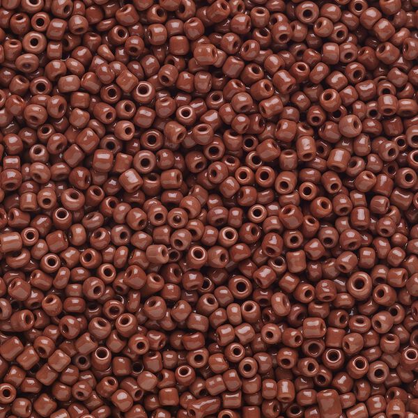 Seed bead, Ming Tree™, glass, pkg/1 pound, #11 round, opaque brown. image number 0