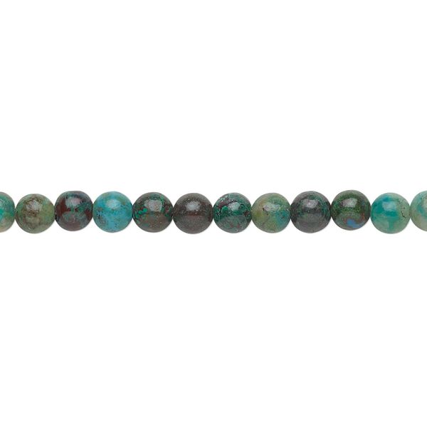 Chrysocolla 1pkg1, round bead 15.5-16 inch 4mm image number 0
