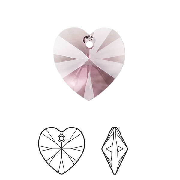 Drop 2pk iris, Crystal Passions® 18mm pendant heart 6228 image number 0