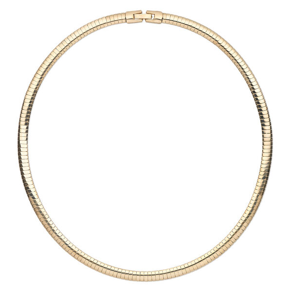 Chain, gold-plated brass, 6mm flat omega, 18-inch. Sold individually. image number 0