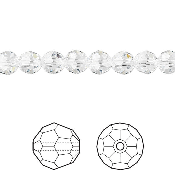 Bead 12pk crystal, Crystal Passions® 6mm round 5000 image number 0