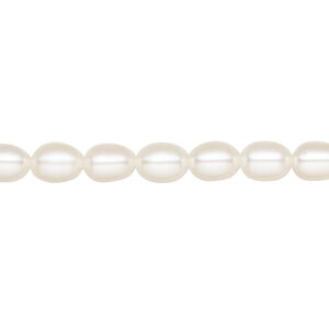 Freshwater pearl 1pkg1 rice, 15.5-16 inch white 5-6mm cultured