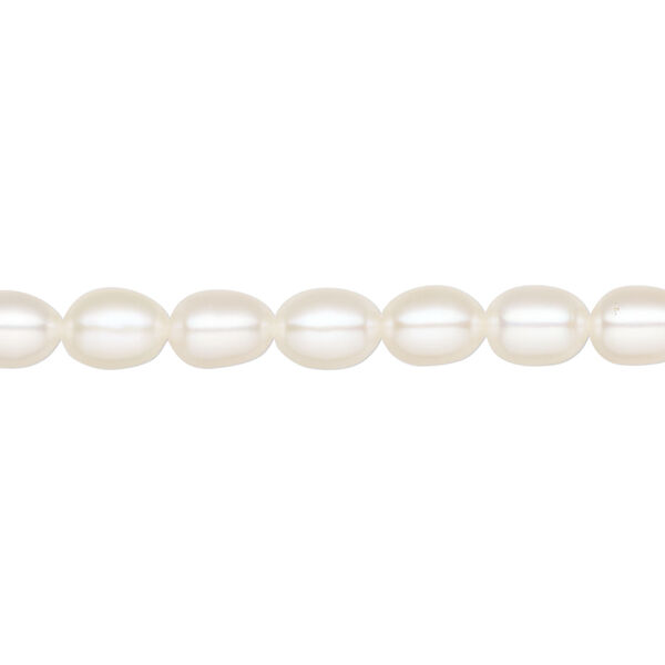 Freshwater pearl 1pkg1 rice, 15.5-16 inch white 5-6mm cultured image number 0