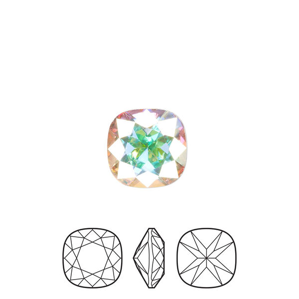 Fancy stone 144pk crystal AB foil back, Preciosa MAXIMA Czech crystal rhinestone 10mm cushion square image number 0