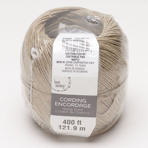 Cord jute 1pk 1mm twisted, tan 400 feet image number 0