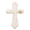 "Magnesite" / resin 1pkg1, top-drilled cross focal white / brown 43x28mm-44x30mm image number 0