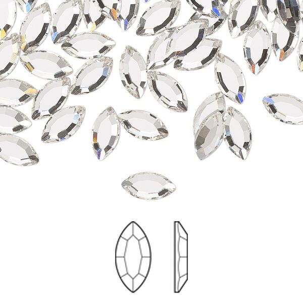Flat back 6pk crystal foil back, Preciosa MAXIMA Czech crystal rhinestone 8x4mm navette image number 0