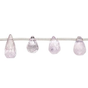 Lavender amethyst 1pkg17, hand-cut top-drilled faceted teardrop bead natural 9x5mm-12x6mm