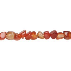 Carnelian 1pkg1, pebble bead 15.5-16 inch small