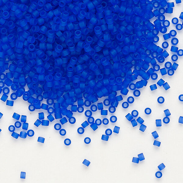 Seed bead, Delica®, glass, pkg/7.5g, #11 round, translucent matte cobalt (DB-0748). image number 0