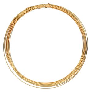 Wire, ParaWire™, gold-finished copper, half-round, 21 gauge. Sold per 4-yard section.