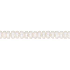Pearl, White Lotus™, cultured freshwater (bleached), white, 4.5-5mm button, B grade, Mohs hardness 2-1/2 to 4. Sold per 15-1/2" to 16" strand.