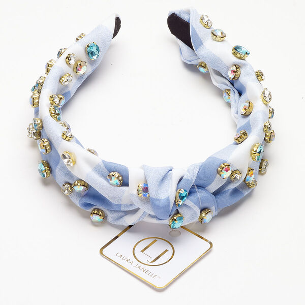 Headband 1pkg1 stainless steel / cloth / glass rhinestone / acrylic rhinestone, 30mm, 16 inches gold finish / multicolored image number 0