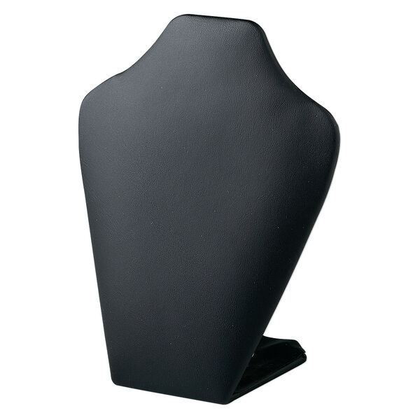 Display, necklace, leatherette and VELCRO®, black, 6-5/8 x 5 x 2-3/4 inches with adjustable back tab. Sold individually. image number 0