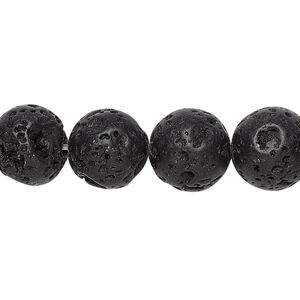 Lava rock 1pkg1, round bead 15.5-16 inch 12mm