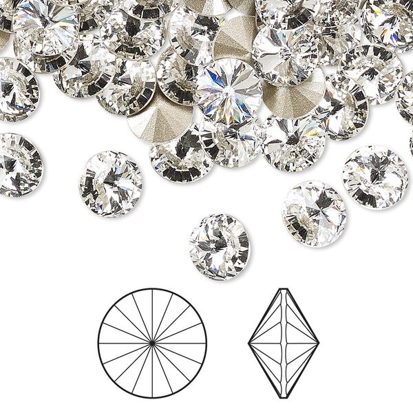 Chaton 12pk crystal foil back, Crystal Passions® 7.07-7.27mm rivoli SS34 1122 image number 0