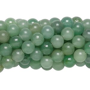 Green aventurine 1pkg10, round bead natural 15.5-16 inch 6mm