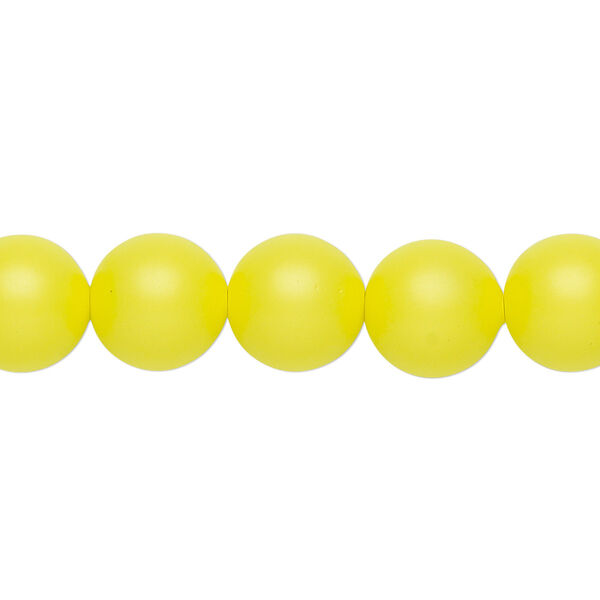 Pearl 25pk neon yellow, Crystal Passions® 10mm round 5811 image number 0