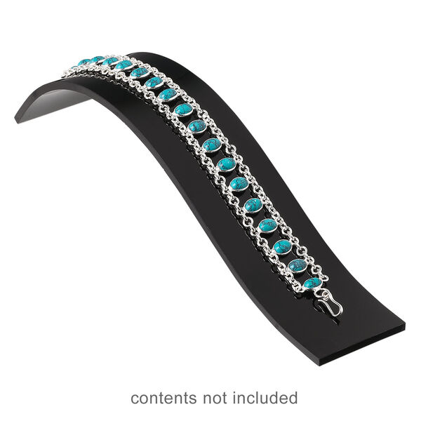 Display, bracelet, acrylic, black. 7-1/2 x 2 x 1-3/8 inch curved ramp. Sold per pkg of 4. image number 1