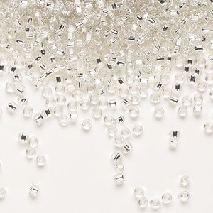Seed bead, Dyna-Mites™, glass, pkg/40g, #11 round, transparent silver-lined clear, (64:SR 11/0 SR).