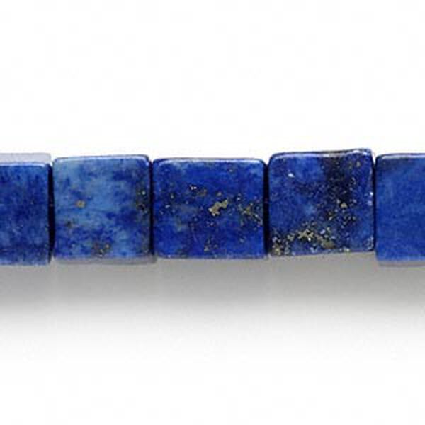 Bead, lapis lazuli (dyed), 10x10mm-12x12mm cube, C grade, Mohs hardness 5 to 6. Sold per 15-inch strand. image number 0