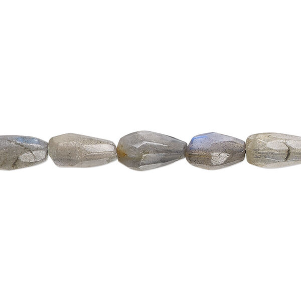 Labradorite 1pkg1, hand-cut faceted teardrop bead natural C+ grade, 14 inch 9x5mm-12x6mm image number 0