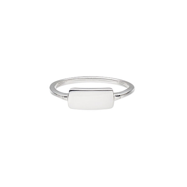 Ring, sterling silver, 1.5mm wide band with 10x5mm blank plate, size 7. Sold individually. image number 0