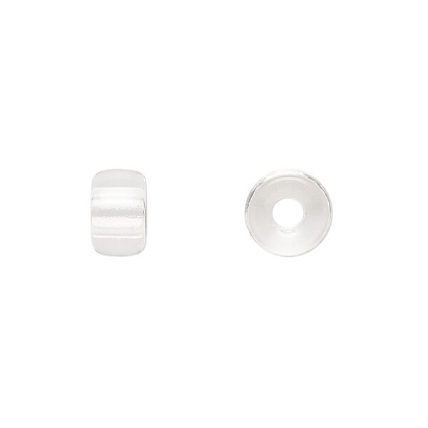 Bead, Czech pressed glass, clear, 9x6mm crow. Sold per 15-1/2" to 16" strand, approximately 70 beads. image number 0