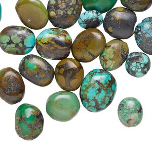 Turquoise 1pkg1, oval nugget bead 1/4 lb mix medium