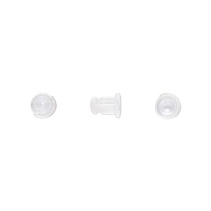 Earnut 1pkg1000, 6x5mm barrel, "rubber" clear 500 pair