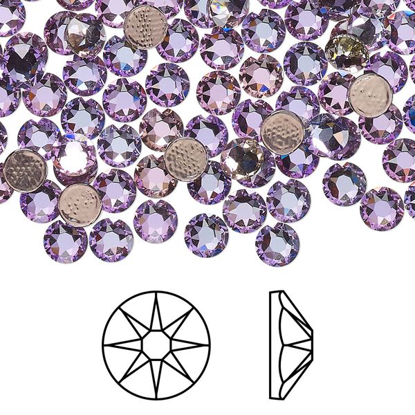 Flat back 1440pk crystal vitrail light foil back, Swarovski® hotfix 4.6-4.8mm round SS20 2078 image number 0
