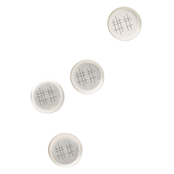 Bezel cup, sterling silver, solid back, 10mm unpolished round. Sold per pkg of 4. image number 0