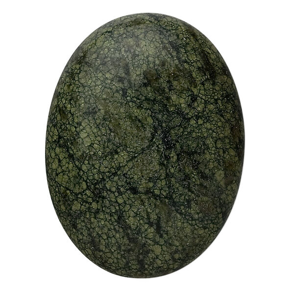Cabochon, Russian serpentine (natural), 40x30mm calibrated oval, B grade, Mohs hardness 2-1/2 to 5. Sold individually. image number 0