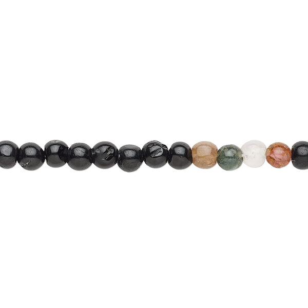 Multi-tourmaline 1pkg1, hand-cut round bead natural 12 inch 3-4mm image number 0