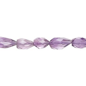 Amethyst 1pkg1, hand-cut faceted teardrop bead natural 14 inch 7x5mm-13x6mm