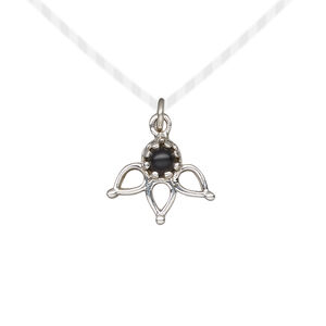 Black onyx / sterling silver 1pkg1, antiqued drop 14.5x12.5mm